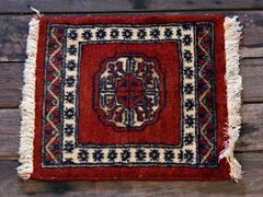 RAGB217 ヴィンテージ ミニラグ トライバルラグ 絨毯 29.5cm×31cm