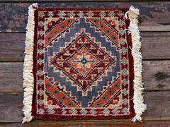 RAGB238 ヴィンテージ ミニラグ トライバルラグ 絨毯 31cm×25.5cm