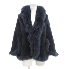 美品✨ファーコート 高級 ネイビーブルー 毛皮 毛皮/ファーコートの 