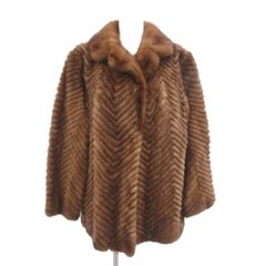 本毛皮☆デミバフミンク MINK ファーコート なめし柔らか◎ ふかふか