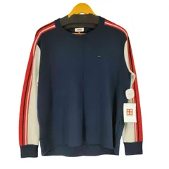 トミーヒルフィガー TOMMY HILFIGER ワンポイントロゴ刺繍 クルーネックニット メンズ import：M 