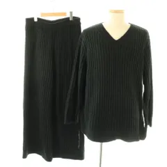 ジェラートピケオム GELATO PIQUE HOMME Joel Robuchon スフレリブプルオーバー パンツ ニット セットアップ ルームウェア L ブラック /HK ■OS