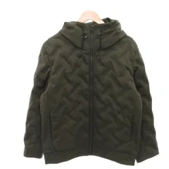 コムサイズム COMME CA ISM 美品 シームレスダウンフードブルゾン キルティング フード付き L ダークグリーン /YJ ■GY61