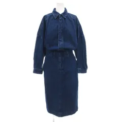 ザラ ZARA デニム ワンピース ロング M インディゴブルー /AE