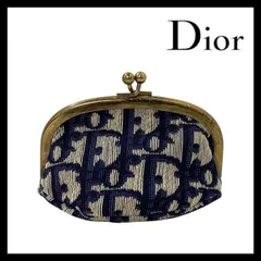 M【Dior】がま口 コインケース キャンバス トロッター ネイビー 小銭入れ 財布 小物ケース ポーチ Christian Dior/クリスチャンディオール (62284IS1)