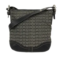 COACH(コーチ) ショルダーバッグ ミニシグネチャー柄 F10944 ライトグレー×黒 レザー