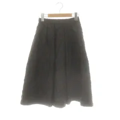 アナイ ANAYI フラワージャガードタックフレアスカート ロング 34 ネイビー ブラウン /HK ■OS