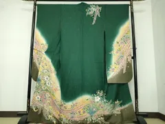 平和屋着物●豪華振袖　絞り　辻が花　暈し染め　金通し地　正絹　逸品　DABB4710ps