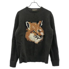 MAISON KITSUNE メゾンキツネ 17AW フォックス ラムウールニットセーター FW17M611 カーキ Sのサムネイル