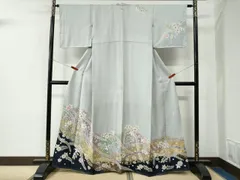 平和屋着物●訪問着　作家物　辻が花　絞り　暈し染め　銀通し地　正絹　逸品　未使用　CABE2207yc