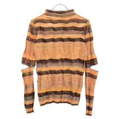 PERVERZE パーバーズ Wave Border Loose Knit T-shirt ニットカットソー 0122010509 オレンジ Fのサムネイル