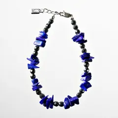 ブレスレット 天然石 ラピス・ラズリ ヘマタイト ブルー ハンドメイド 日本製 パワーストーン シルバー925 ビーズ 天然石 MADE IN JAPAN ミックス ブレスレット メンズ シンプル ブレスレット レディース M&R エムアンドアール 送料無料