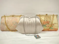 平和屋着物▼和装小物　和装バッグまとめて3点　熨斗花文　樹林　金銀糸　ホログラム箔　逸品　DABC1431zzz