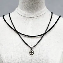 ネックレス 天然石 スピネル ブラック ハンドメイド 日本製 パワーストーン シルバー925 ビーズ 天然石 MADE IN JAPAN ミックス ネックレス メンズ シンプル ネックレス レディース M&R エムアンドアール 送料無料