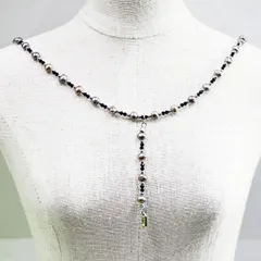 ネックレス 天然石 パール スピネル ブラック ハンドメイド 日本製 パワーストーン シルバー925 ビーズ 天然石 MADE IN JAPAN ミックス ネックレス メンズ シンプル ネックレス レディース M&R エムアンドアール 送料無料