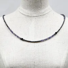 ネックレス 天然石 アイオライト ヘマタイト ブルー ハンドメイド 日本製 パワーストーン シルバー925 ビーズ 天然石 MADE IN JAPAN ミックス ネックレス メンズ シンプル ネックレス レディース M&R エムアンドアール 送料無料