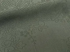 平和屋着物■上質な色無地　雲取り花文　松竹梅　老竹色　正絹　逸品　CABE0462xi