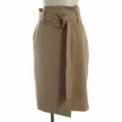 グリーンレーベルリラクシング ユナイテッドアローズ green label relaxing CR ベルトスカート タイト ひざ丈 フリル 38 M ベージュ 3524-199-1704 /RO