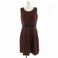 チェスティ Chesty ワンピース ひざ丈 ノースリーブ 総柄 1 赤 レッド 6S508 /EE