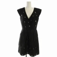 チェスティ Chesty ワンピース ひざ丈 ノースリーブ ビジュー 1 黒 ブラック 6A56013 /EE