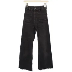 ザラ ZARA デニム ワイドパンツ ジーンズ カットオフ EU32 黒 ブラック 2553/046/800/32 /TK ▲H ■MA
