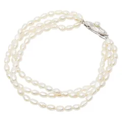 ブレスレット 3連 パール スターリングシルバー レディース【1-0257738】