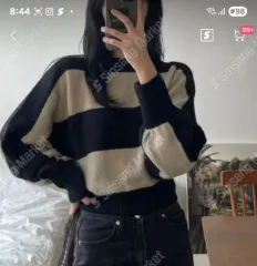 ストライプ ルーズフィット ニットTシャツ(新品) 少量 セール