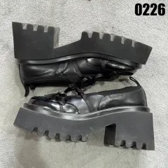 ブラック 厚底 メリージェーン シューズ