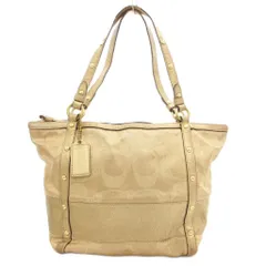 コーチ COACH 12905 シグネチャー ハンドバッグ トート 肩掛け ラメ キャンバス レザー ゴールドカラー /GV ■GY18