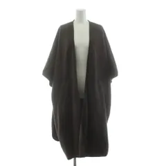フェンネル FENNEL ポンチョ ジャケット ニット ロング トッパー M 茶 ブラウン WTLL9217YA /KU