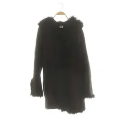 カルバンクライン CALVIN KLEIN フード ムートンコート 羊革 4 ダークブラウン /MI ■OSのサムネイル