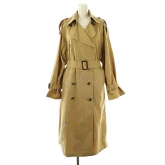 ザラ ZARA フラワー刺繍 トレンチコート ロング XS ベージュ /HK ■OS