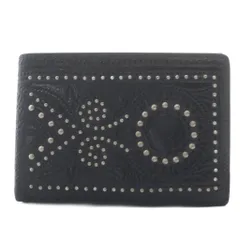 サンローラン パリ SAINT LAURENT PARIS 財布 二つ折り お札入れ スタッズ レザー ブラック /YO1 ■SH ■OH