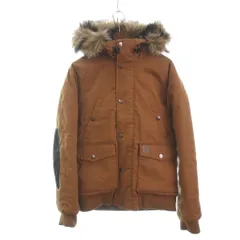 カーハート carhartt 美品 TRAPPER JACKET マウンテンジャケット フード フェイクファー付き ジップアップ 茶 ブラウン M
