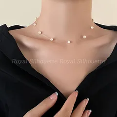 ネックレス 透明ワイヤー ペンダント パール フェイクパール 個性的 可愛い 量産型 レディース ジュエリー 大人かわいい デイリー ガーリー フェミニン イベント パーティー デート