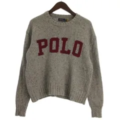 ポロ ラルフローレン POLO RALPH LAUREN カシミヤ混 ロゴ ニット セーター グレー M