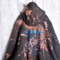 【入手困難/海外モデル】adidas originals トレフォイル ブラック ブリーチ タイダイ パーカー #1144