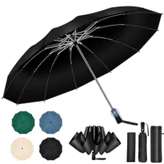 新品 【超大サイズ・強化型12本骨・逆折り式】折りたたみ傘 ワンタッチ自動開閉 折り畳み傘 おりたたみ傘 超大サイズ 逆折り式 UPF50+ メンズ傘 耐風撥水 男子日傘 折りたたみ日傘 遮光遮熱 UVカット 晴雨兼用傘 梅雨対策 台風対応 豪雨対応 収納ポー
