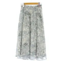 N.Natural Beauty Basic N.ナチュラルビューティーベーシック スカート ロング XS 水色 花柄 プリーツ加工  /GP ■GY58