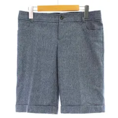 エムケー ミッシェルクラン MK MICHEL KLEIN パンツ ボトムス ハーフパンツ  ウール 40 青 ブルー 無地 折り返し裾 ヘリンボーン織り /GP ■GY60