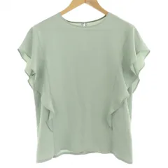 アダムエロペ Adam et Rope' シャツ ブラウス F ミントグリーン 半袖 フリルスリーブ ラウンドネック /DU ■GY60