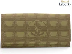 【未使用】シャネル CHANEL ニュートラベルライン 二つ折り長財布 カーキグリーン ダークブラウン ナイロン レザー A15788のサムネイル