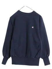 【お得なクーポン配布中!】 90s USA製 チャンピオン リバースウィーブ スウェット メンズ M 小さめ S 程/ オールド 裏起毛 トレーナー ワンポイント ヘビーウェイト 紺