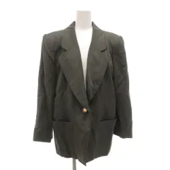 レリアン Leilian ヴィンテージ テーラードジャケット 13 総裏地 シングル カーキ 秋冬 /AE ■GY06