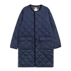 新品 [タイオン] ユニセックス パイピングクルーネック ロングダウンコート 1042CI-LONG