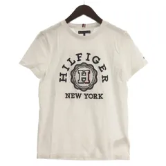 トミーヒルフィガー TOMMY HILFIGER Tシャツ 半袖 ロゴプリント 鹿の子 ホワイト 164 ■ECD001