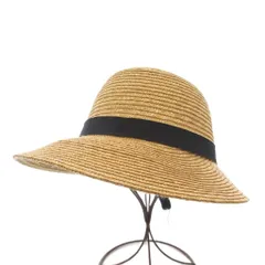 レイス lase 麦わら帽子 ストローハット つば広 バックリボン ベージュ  黒 ブラック /GV ■GY06