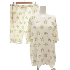 ジェラートピケ gelato pique ×スーパーマリオ SUPER MARIO スター柄 タグ付き ルームウエア セットアップ 半袖Tシャツ ショートパンツ F イージー 白 ホワイト 黄 イエロー /GV ■GY06