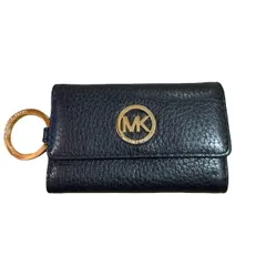  MICHAEL KORS（マイケル・コース）6連キーケース / キーポーチ ネイビー（濃紺）× ゴールド金具【AT402】
