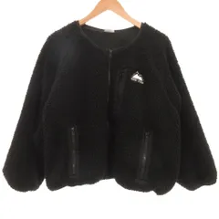 ファーストダウン FIRST DOWN ボアジャケット 上着 LL 黒 ブラック 長袖 ロゴ刺繍 ジップアップ /RG ■GY06